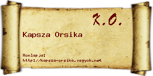 Kapsza Orsika névjegykártya
